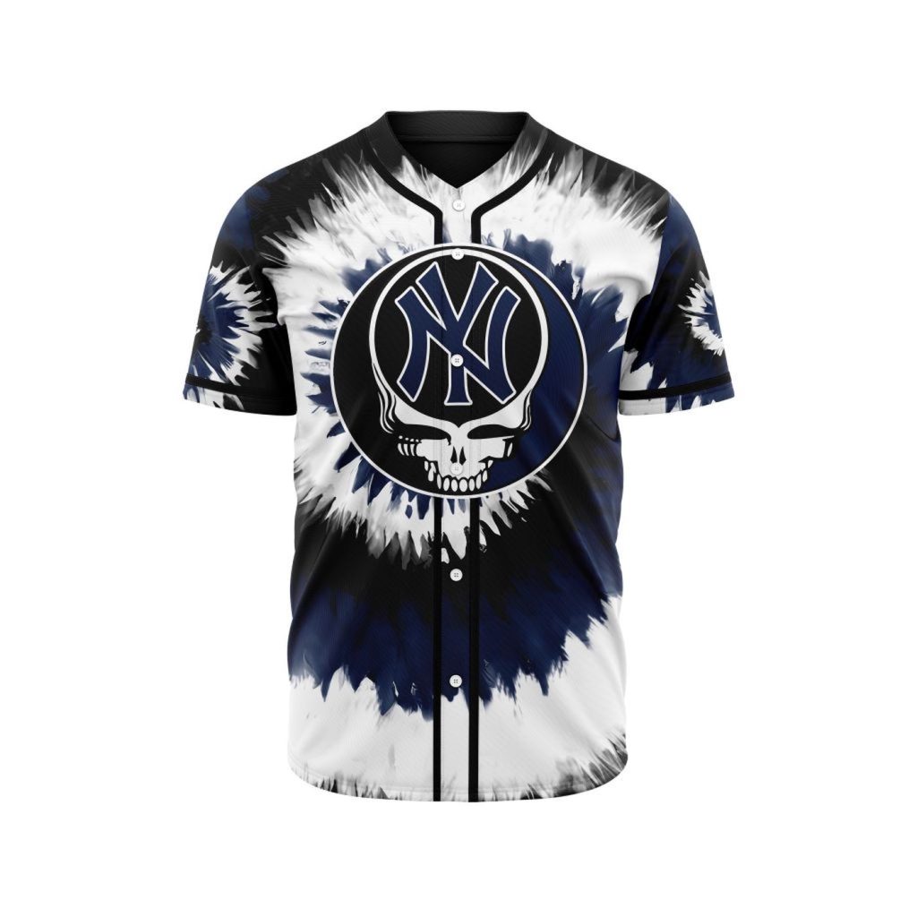 MLB New York Yankees Special Grateful Dead Design Baseball Jersey Gift for Men Women MLB New York Yankees Special Grateful Dead Design Baseball Jersey Gift for Men Women