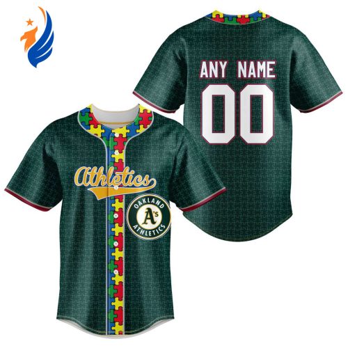 MLB Oakland Athletics Mix Grateful Dead | Specialized Baseball Jersey Fearless Aganst Autism Gift for Men Women