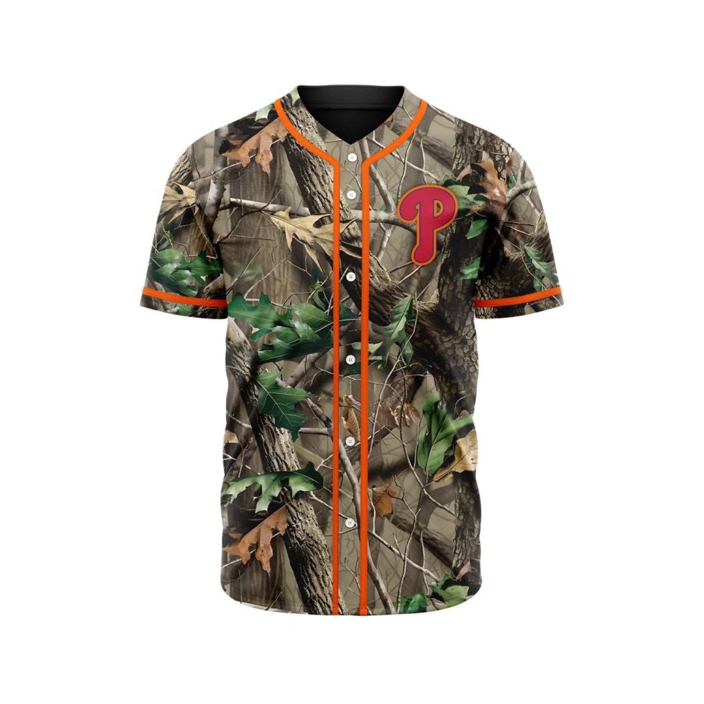 MLB Philadelphia Phillies Special Realtree Camo Hunting Baseball Jersey Gift for Men Women MLB Philadelphia Phillies Special Realtree Camo Hunting Baseball Jersey Gift for Men Women