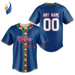 MLB Philadelphia Phillies Specialized Baseball Jersey Fearless Aganst Autism Gift for Men Women