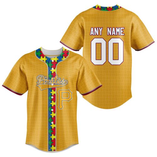 MLB Pittsburgh Pirates Specialized Baseball Jersey Fearless Aganst Autism Gift for Men Women