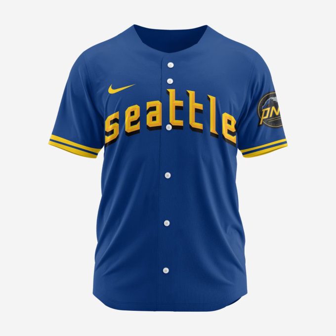 MLB Seattle Mariners Personalized 2024 City Connect Baseball Jersey Design