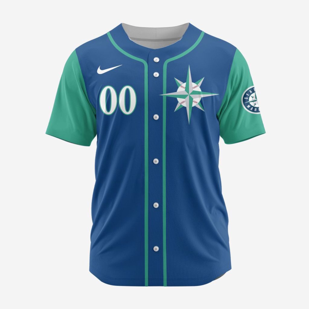 MLB Seattle Mariners Personalized Alternate Design Concept Baseball Jersey 2403 MLB Seattle Mariners Personalized Alternate Design Concept Baseball Jersey 2403