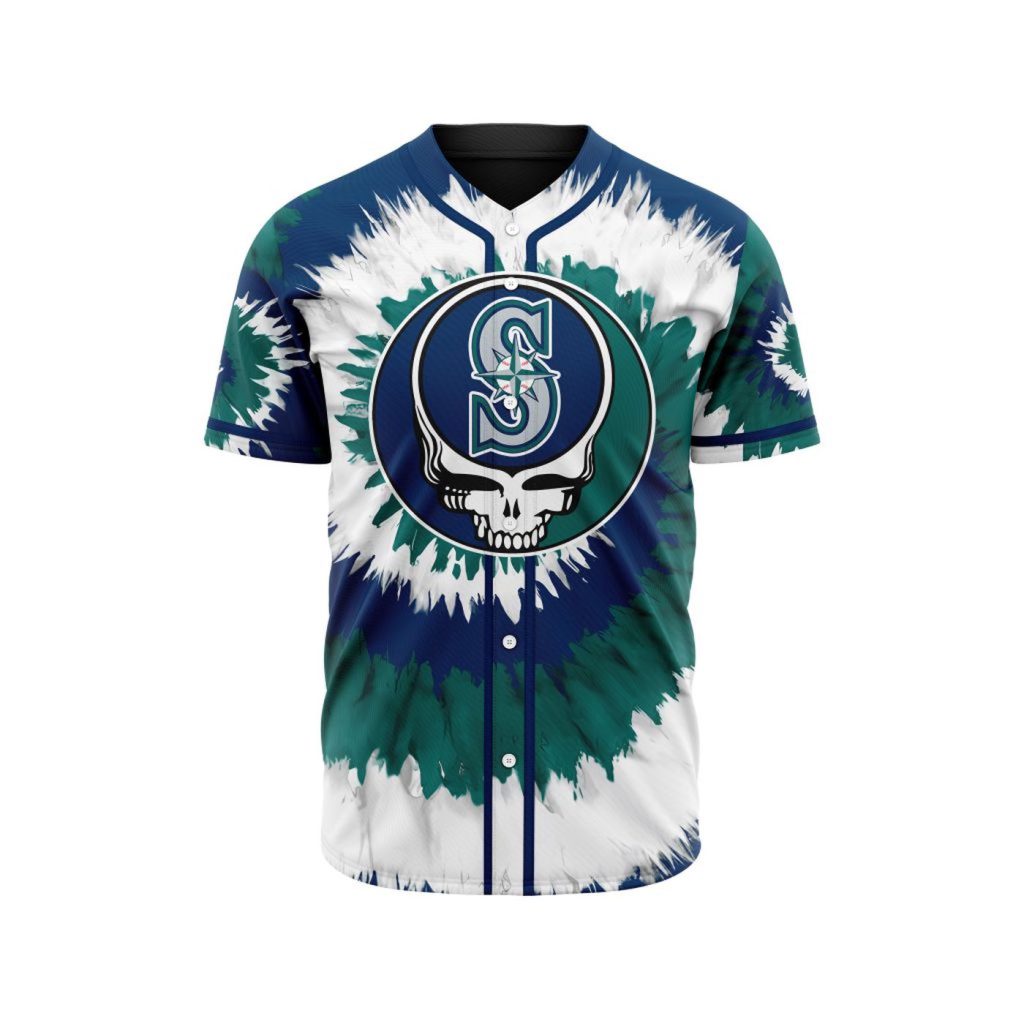 MLB Seattle Mariners Special Grateful Dead Design Baseball Jersey Gift for Men Women MLB Seattle Mariners Special Grateful Dead Design Baseball Jersey Gift for Men Women