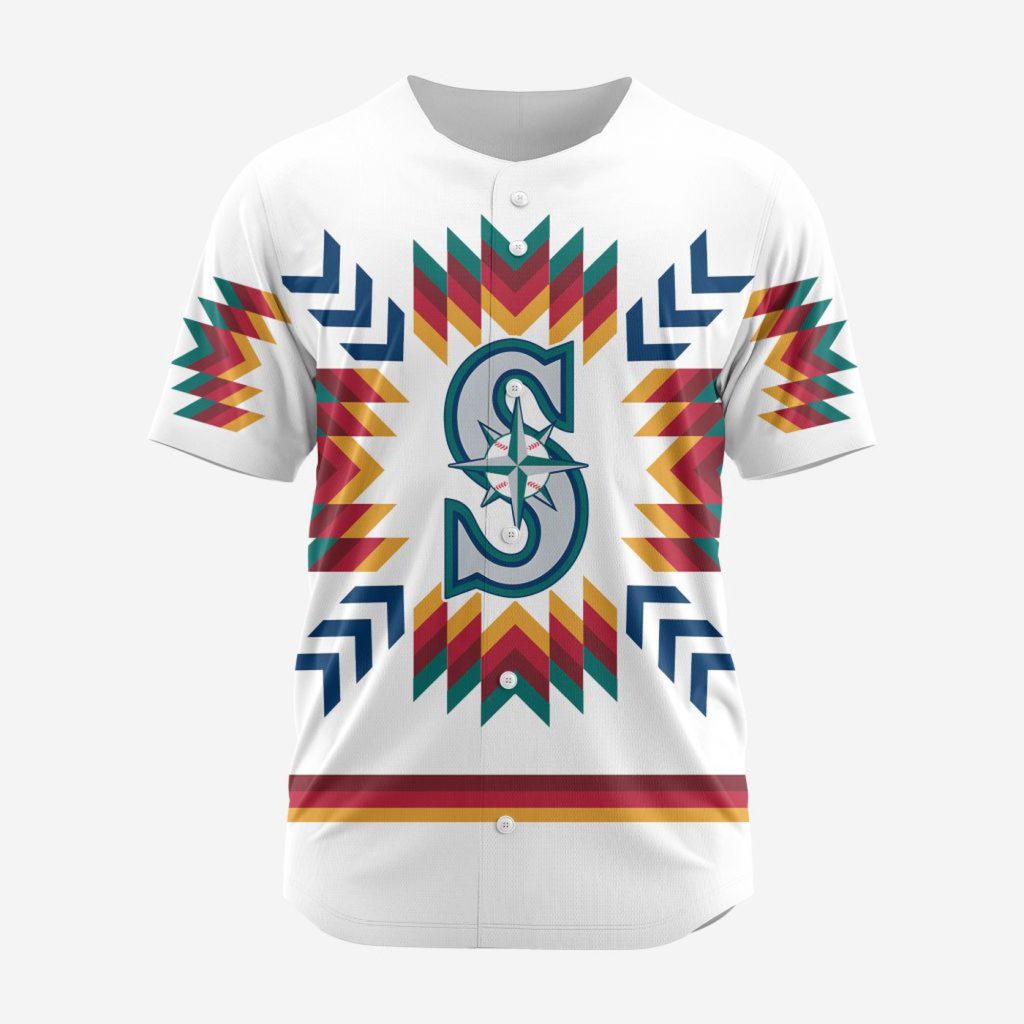 MLB Seattle Mariners Special Native Design Baseball Jersey Gift for Men Women MLB Seattle Mariners Special Native Design Baseball Jersey Gift for Men Women