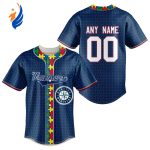 MLB Seattle Mariners Specialized Baseball Jersey Fearless Aganst Autism Gift for Men Women MLB Seattle Mariners Specialized Baseball Jersey Fearless Aganst Autism Gift for Men Women