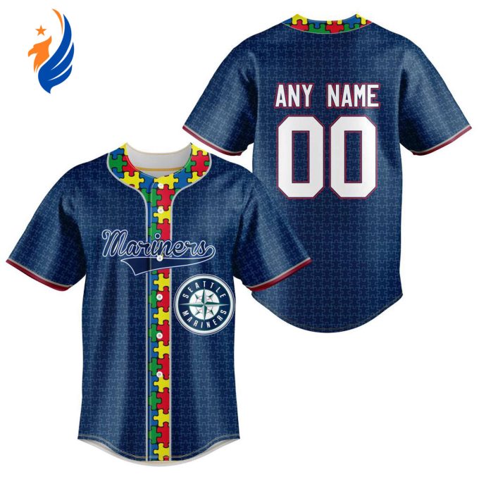 MLB Seattle Mariners Specialized Baseball Jersey Fearless Aganst Autism Gift for Men Women MLB Seattle Mariners Specialized Baseball Jersey Fearless Aganst Autism Gift for Men Women