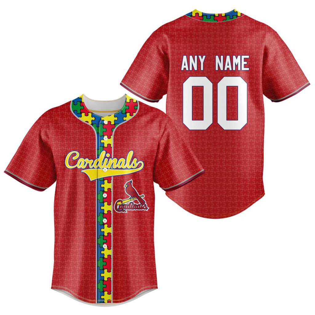 MLB St. Louis Cardinals Mix Grateful Dead | Specialized Baseball Jersey Fearless Aganst Autism Gift for Men Women MLB St. Louis Cardinals Mix Grateful Dead | Specialized Baseball Jersey Fearless Aganst Autism Gift for Men Women