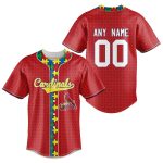 MLB St. Louis Cardinals Mix Grateful Dead | Specialized Baseball Jersey Fearless Aganst Autism Gift for Men Women MLB St. Louis Cardinals Mix Grateful Dead | Specialized Baseball Jersey Fearless Aganst Autism Gift for Men Women