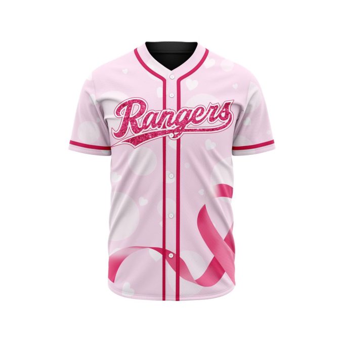 MLB Texas Rangers Special Pink Design Fight Breast Cancer Baseball Jersey Gift for Men Women