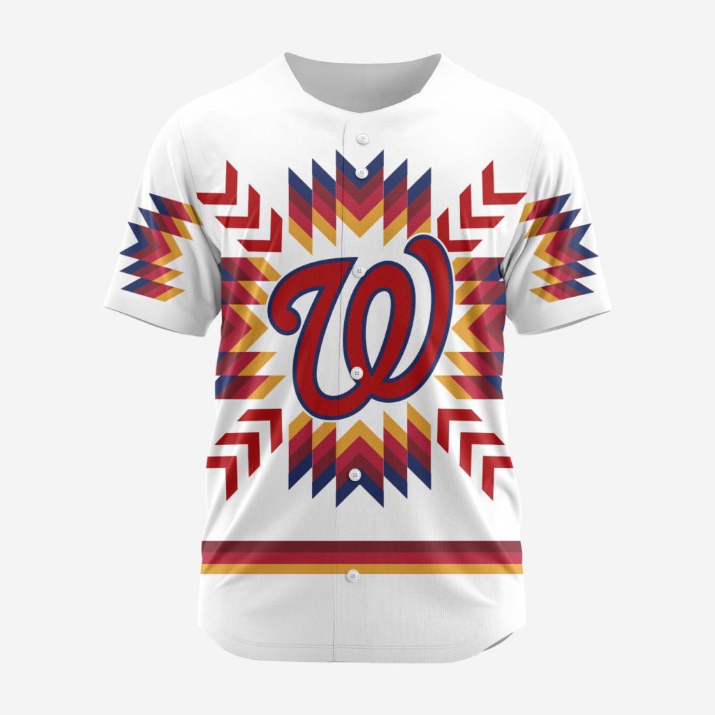 MLB Washington Nationals Special Native Design Baseball Jersey Gift for Men Women MLB Washington Nationals Special Native Design Baseball Jersey Gift for Men Women