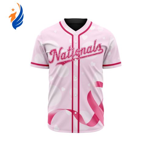 MLB Washington Nationals Special Pink Design Fight Breast Cancer Baseball Jersey Gift for Men Women