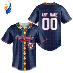 MLB Washington Nationals Specialized Baseball Jersey Fearless Aganst Autism Gift for Men Women
