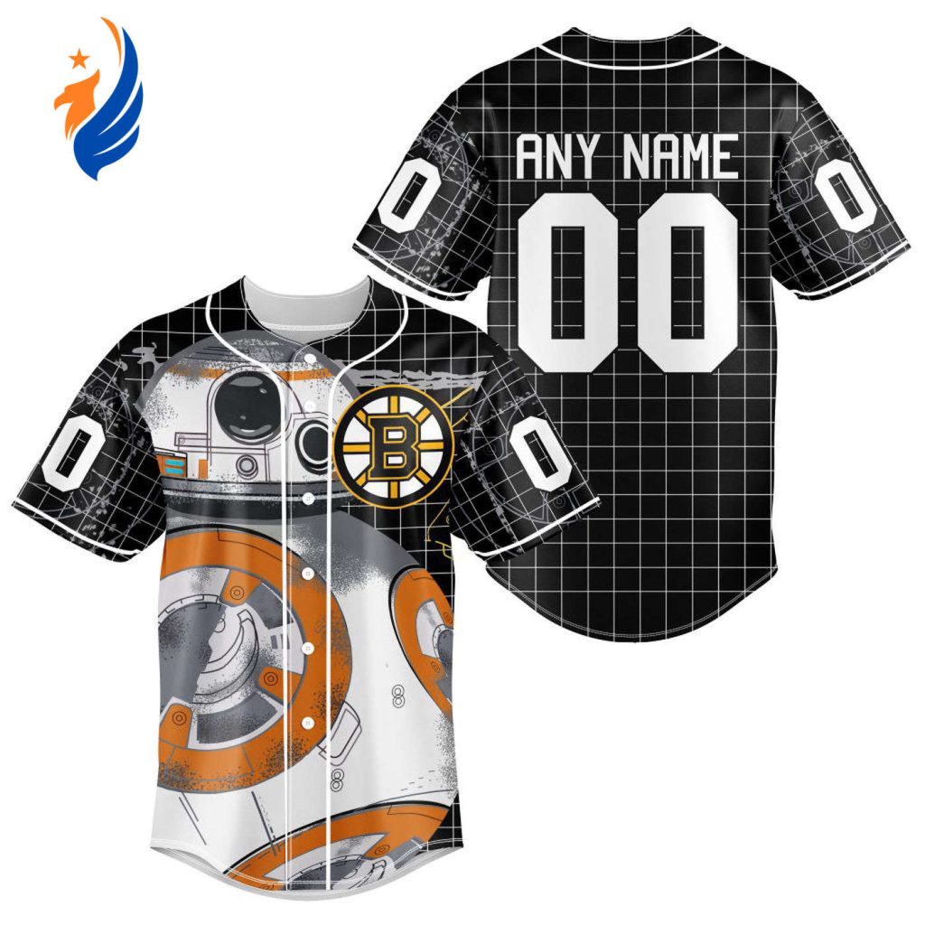 NHL Boston Bruins Specialized Baseball Jersey X BB-8 D Star War NHL Boston Bruins Specialized Baseball Jersey X BB-8 D Star War