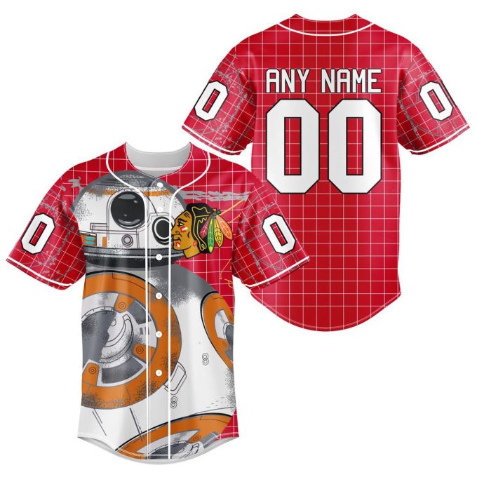 NHL Chicago BlackHawks | Specialized Baseball Jersey X BB-8 D Star War