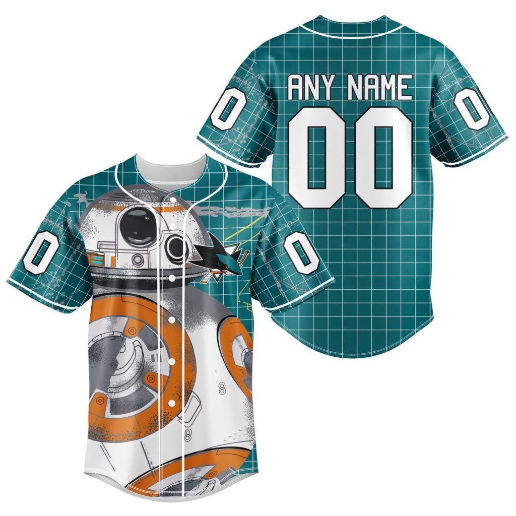 NHL San Jose Sharks | Specialized Baseball Jersey X BB-8 D Star War NHL San Jose Sharks | Specialized Baseball Jersey X BB-8 D Star War