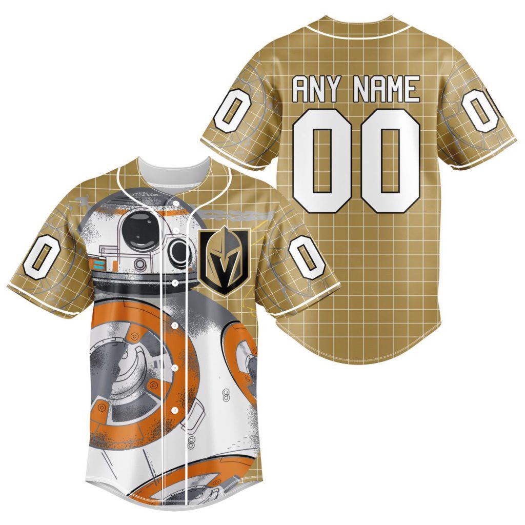 NHL Vegas Golden Knights | Specialized Baseball Jersey X BB-8 D Star War NHL Vegas Golden Knights | Specialized Baseball Jersey X BB-8 D Star War
