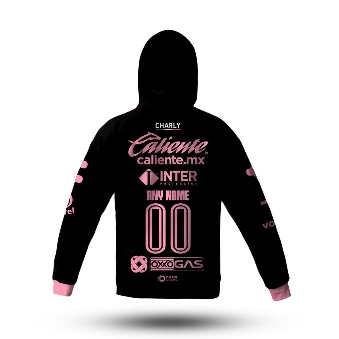 Personalise Club Atlas Charly 2020/21 Breast Cancer Awareness Mask Hoodie Jersey – Black/Pink