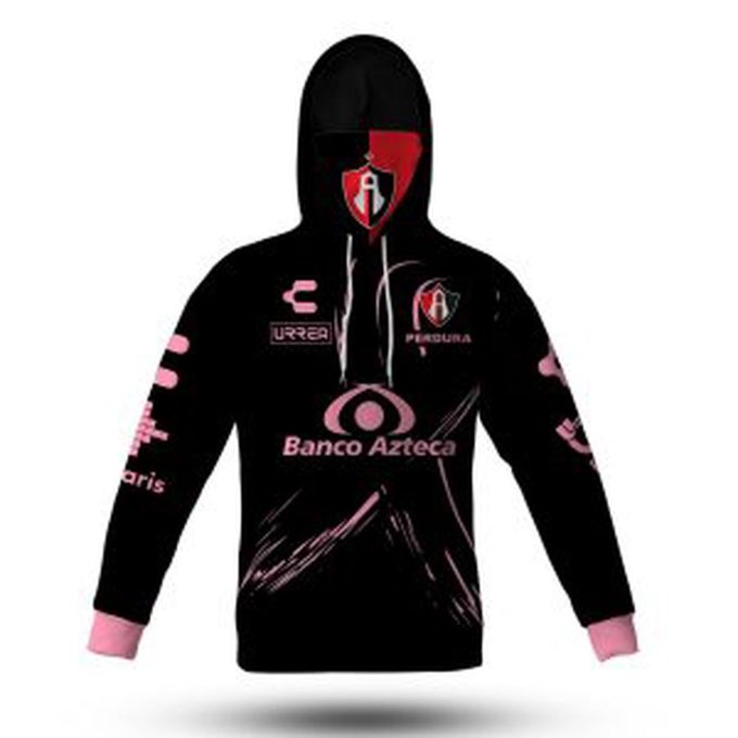 Personalise Club Atlas Charly 2020/21 Breast Cancer Awareness Mask Hoodie Jersey – Black/Pink