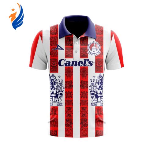 Personalise Liga MX Atlético San Luis Fútbol Mix Aztec Culture Concepts Polo Gift for Men Women