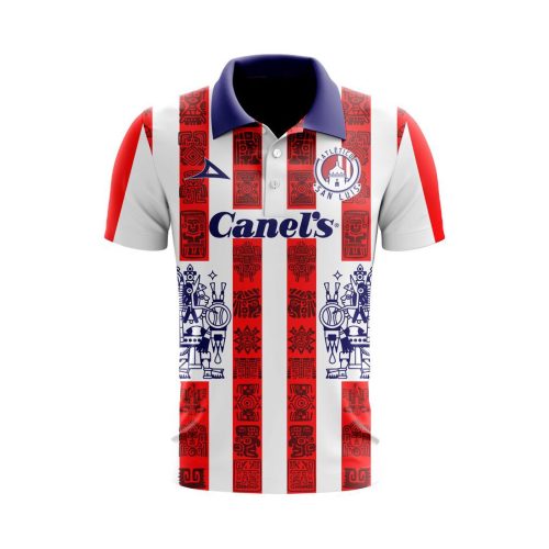 Personalise Liga MX Atlético San Luis Fútbol Mix Aztec Culture Concepts Polo Gift for Men Women