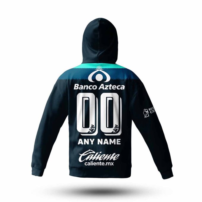 Personalise Liga MX Club Puebla 2020/21 Away Mask Hoodie Jersey