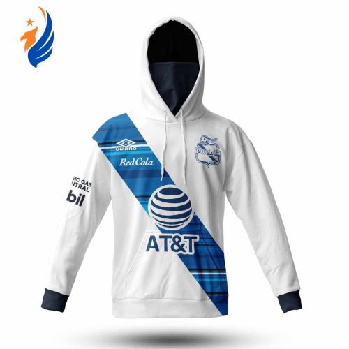 Personalise Liga MX Club Puebla 2020/21 Home Mask Hoodie Jersey
