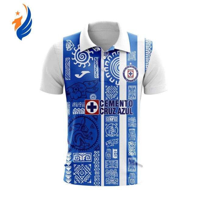 Personalise Liga MX Cruz Azul Mix Aztec Culture Concepts Polo Gift for Men Women