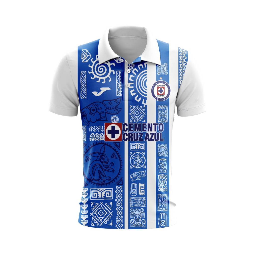 Personalise Liga MX Cruz Azul Mix Aztec Culture Concepts Polo Gift for Men Women Personalise Liga MX Cruz Azul Mix Aztec Culture Concepts Polo Gift for Men Women