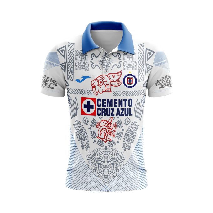 Personalise Liga MX Cruz Azul Mix Aztec Culture Concepts Polo Gift for Men Women Personalise Liga MX Cruz Azul Mix Aztec Culture Concepts Polo Gift for Men Women