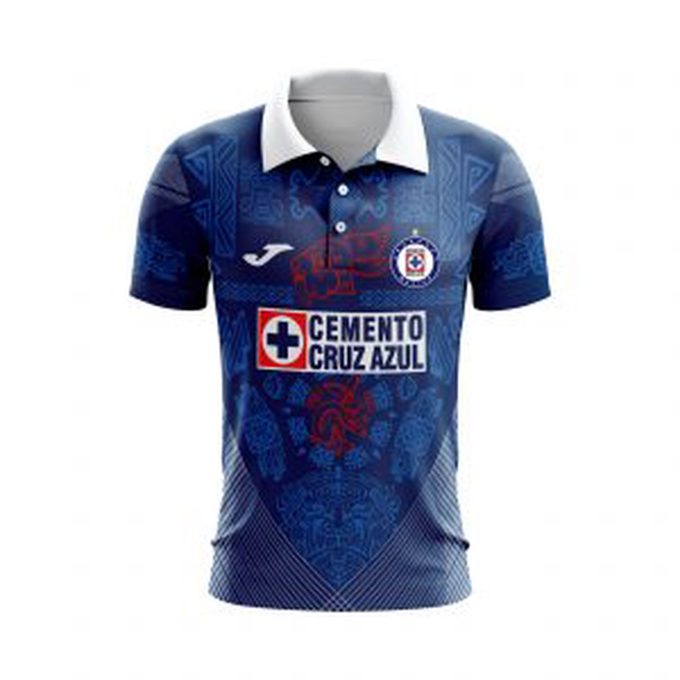 Personalise Liga MX Cruz Azul Mix Aztec Culture Concepts Polo Gift for Men Women