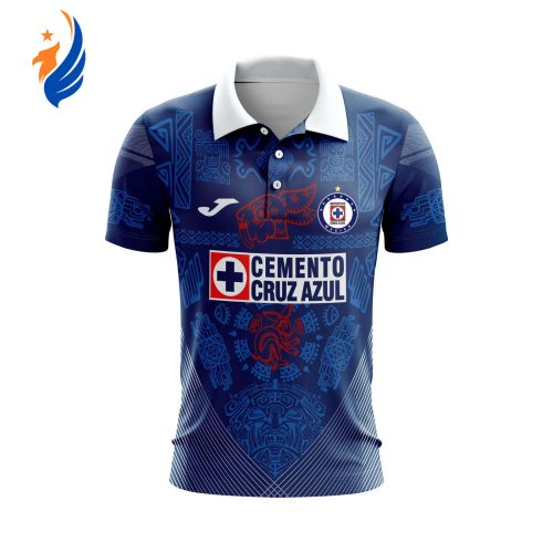 Personalise Liga MX Cruz Azul Mix Aztec Culture Concepts Polo Gift for Men Women