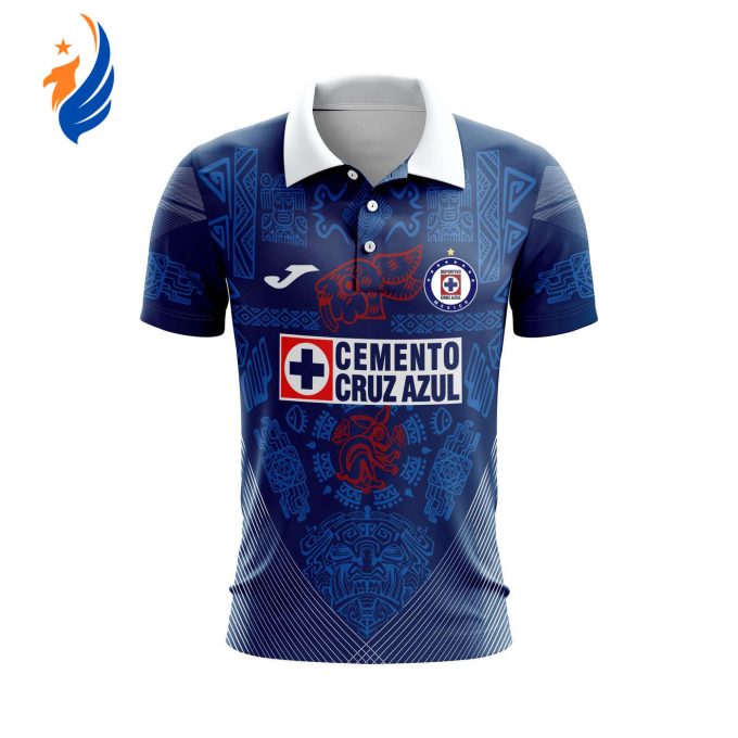 Personalise Liga MX Cruz Azul Mix Aztec Culture Concepts Polo Gift for Men Women