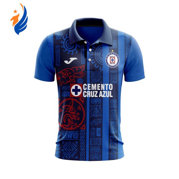 Personalise Liga MX Cruz Azul Mix Aztec Culture Concepts Polo Gift for Men Women