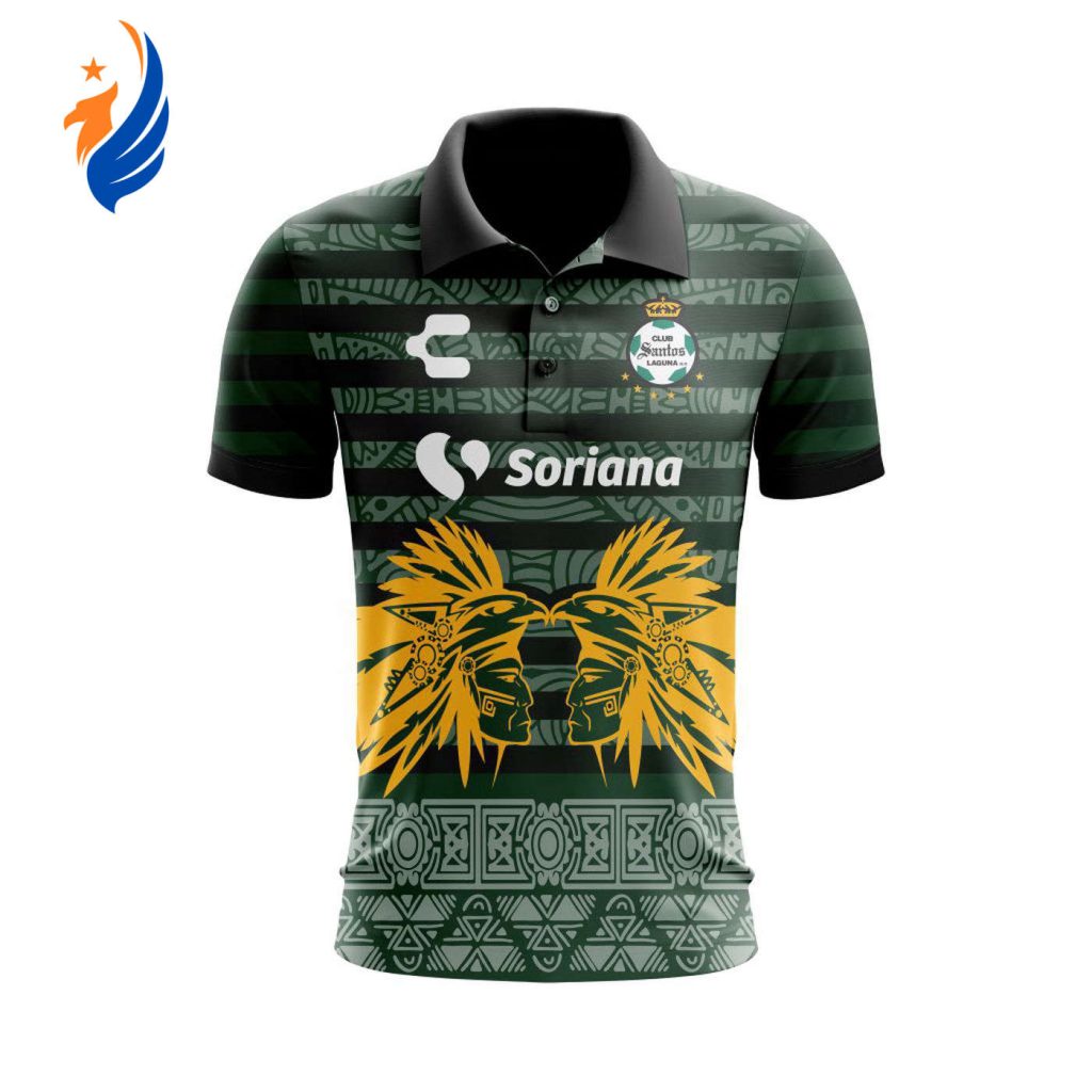 Personalise Liga MX Santos Laguna Mix Aztec Culture Concepts Polo Gift for Men Women Personalise Liga MX Santos Laguna Mix Aztec Culture Concepts Polo Gift for Men Women