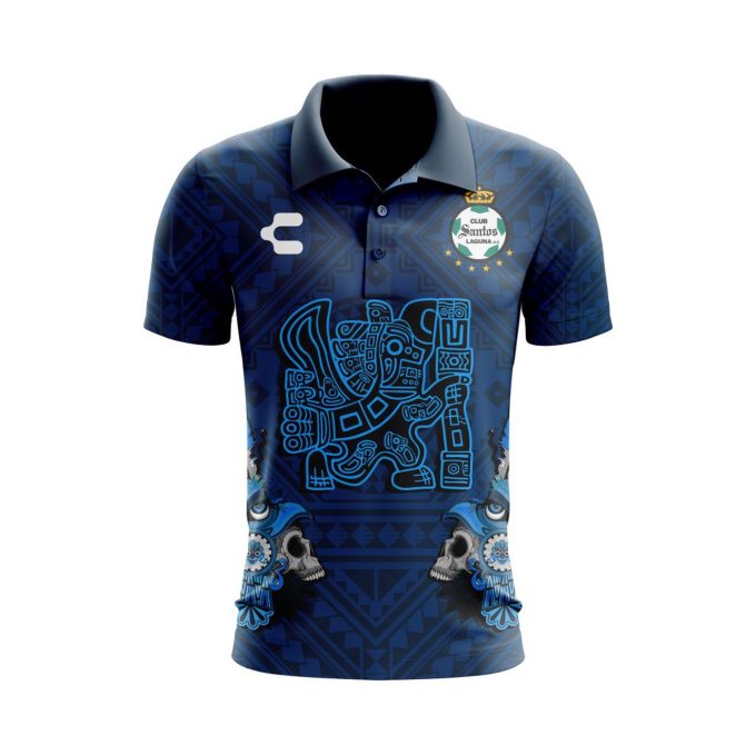Personalise Liga MX  Santos Laguna Mix Aztec Culture Concepts Polo Gift for Men Women
