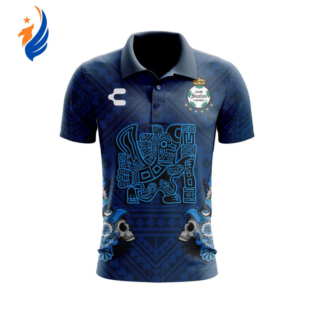 Personalise Liga MX Santos Laguna Mix Aztec Culture Concepts Polo Gift for Men Women Personalise Liga MX Santos Laguna Mix Aztec Culture Concepts Polo Gift for Men Women