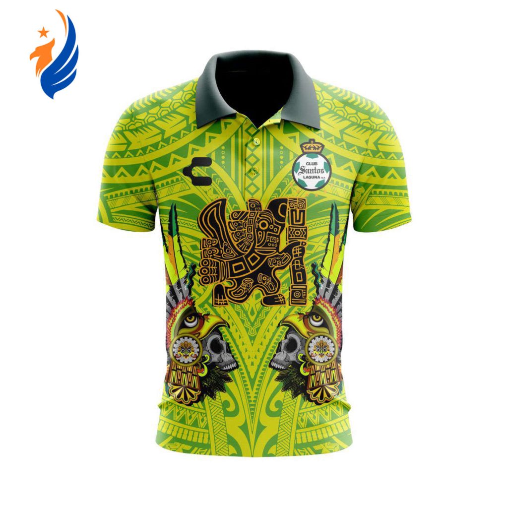 Personalise Liga MX Santos Laguna Mix Aztec Culture Concepts Polo Gift for Men Women Personalise Liga MX Santos Laguna Mix Aztec Culture Concepts Polo Gift for Men Women