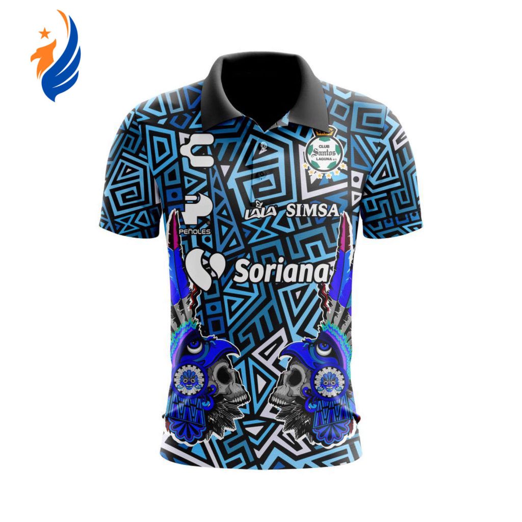 Personalise Liga MX Santos Laguna Mix Aztec Culture Concepts Polo Gift for Men Women Personalise Liga MX Santos Laguna Mix Aztec Culture Concepts Polo Gift for Men Women