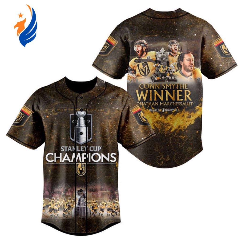 Vegas Golden Knights Conn Smythe Trophy Winner Jonathan Marchessault Baseball Jersey Vegas Golden Knights Conn Smythe Trophy Winner Jonathan Marchessault Baseball Jersey