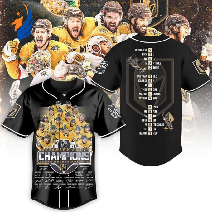 Vegas Golden Knights Stanley Cup Champions 2023 Black Baseball Jersey Gift for Men Women