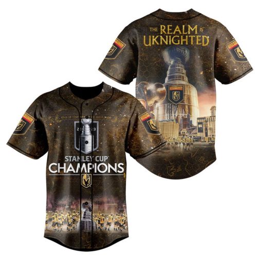Vegas Golden Knights The REALM Is UKNIGHTED Baseball Jersey